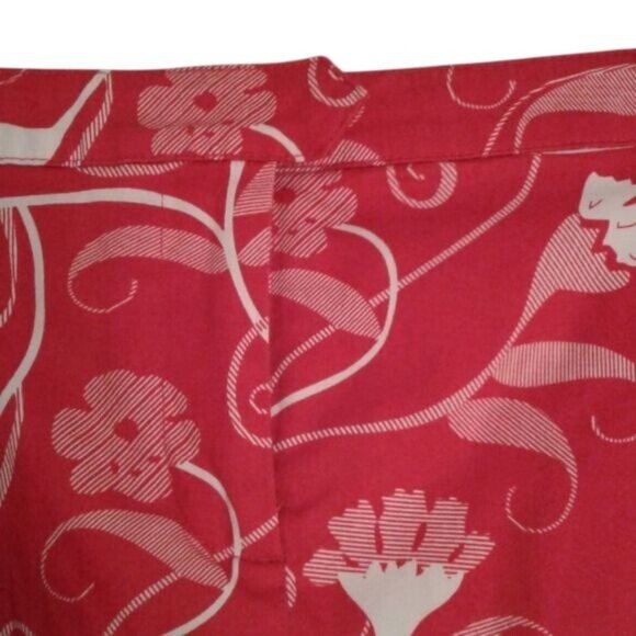 Izod Size 8 Skort Womens Red White Floral Print Cotton Spandex - Picture 3 of 10